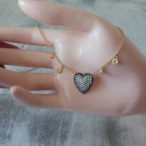 FREIDA ROTHMAN 14kt Gold Plated Cubic Zirconia Heart Love Necklace